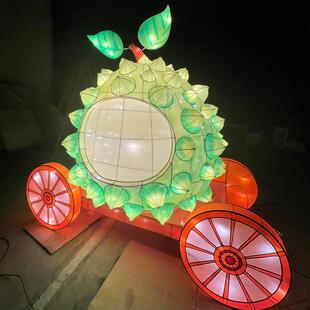 上海仿真榴莲车灯造型大型花灯拍摄道具公园商场亮化装饰源头厂家