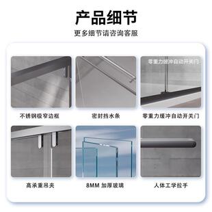 特拉维尔极字窄钻石淋浴房浴室玻浴璃一字T形TW-19-S-隔断卫生玻