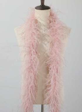 多层加密鸵鸟毛 绒条 服装辅料 舞台羽毛 拉丁舞裙摆 1条182cm