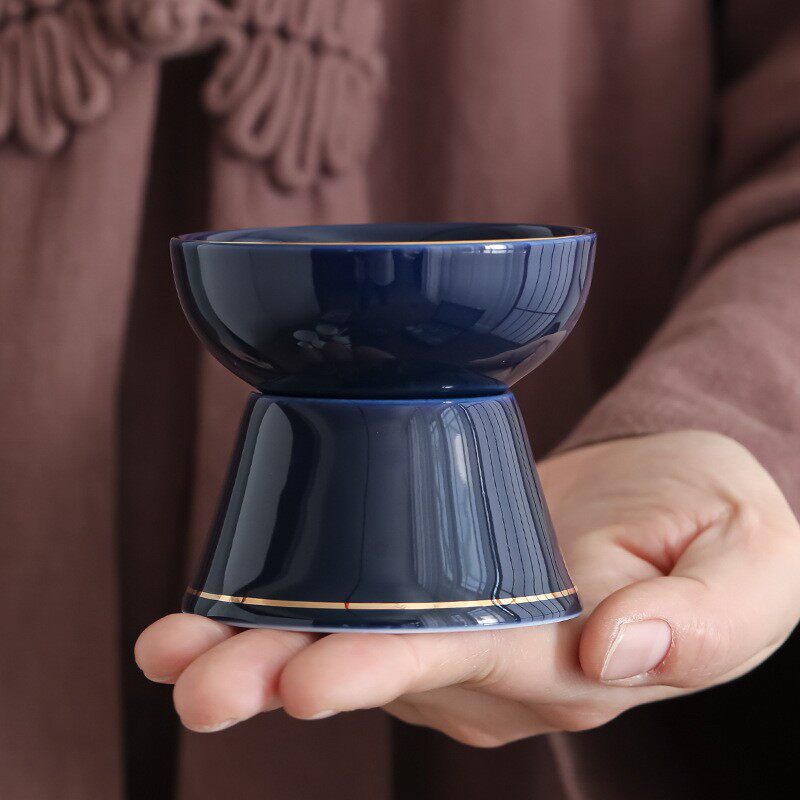 滤布网陶瓷茶叶过滤器色釉茶漏套装功夫茶具零配件滤茶器茶滤茶隔