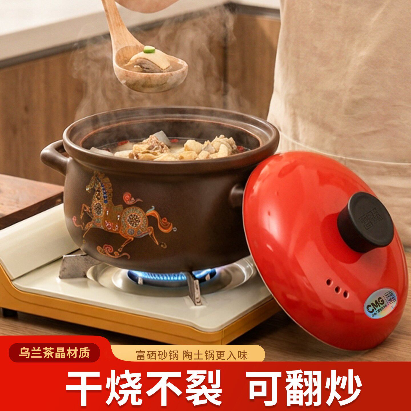 砂锅煲瓦斯炉专用家用耐高温干烧不裂煲汤陶瓷大肚锅老式土陶炖锅