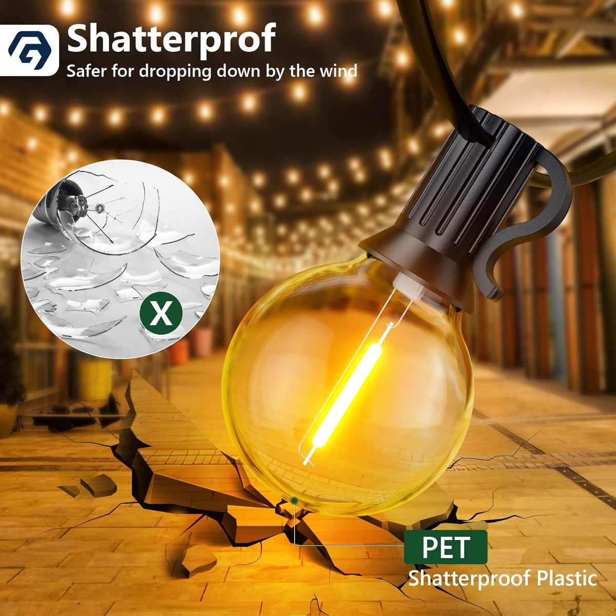 G40灯串24V欧规低压带遥控防水户外led灯串庭院婚礼节日露营串灯