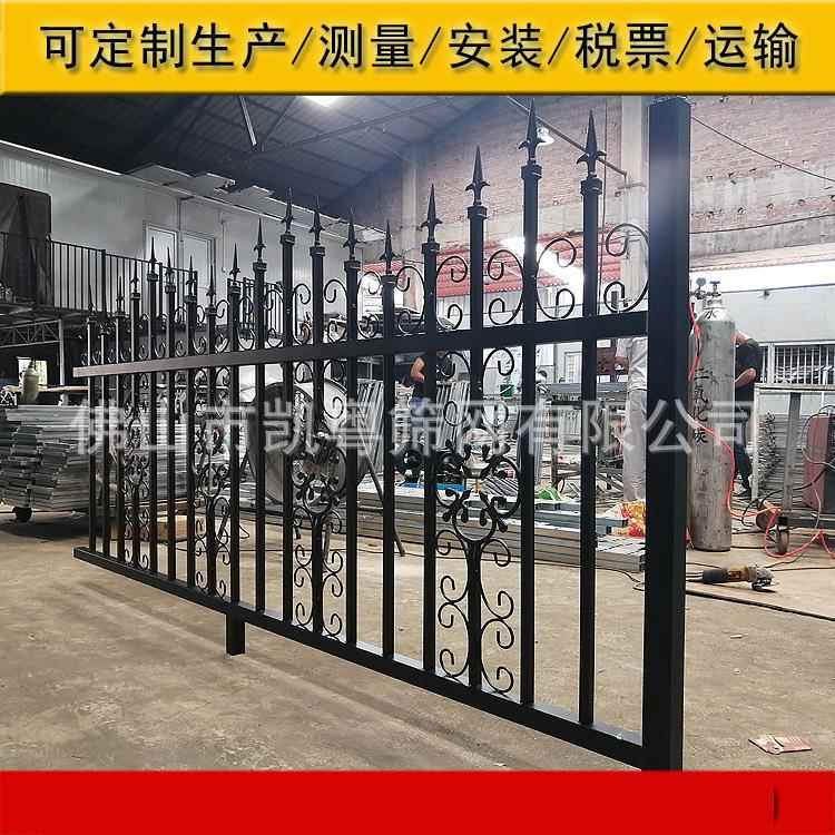 工厂围墙铁墅艺栏杆园林观防护栏别景铸服铁花栏杆安装76务区栅栏