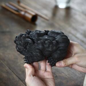 宜兴纯全手工紫砂貔貅茶宠可养 王者归来创意招财摆件家居装饰