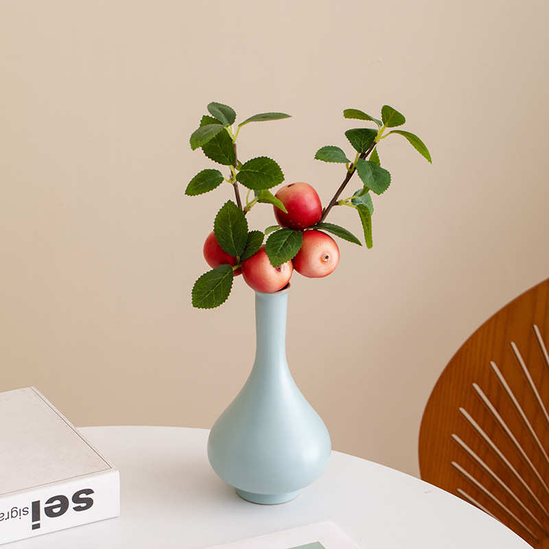 蜀门汝窑中式仿古陶瓷花瓶装饰干花水培博古架客厅插花摆件高级感