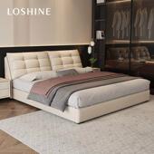 乐珊意式 极简软包储物真皮床主卧室现代简约轻奢大气1.8米双人床