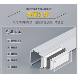 罗马帘升降轨道布百叶铝合金拉珠控制升降顶装侧装直轨静音轨