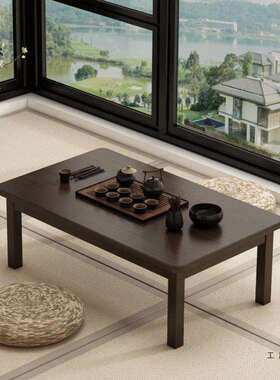 榻F98TS9S7楠竹炕桌家用实木榻茶米窗小几炕上吃饭桌飘学习书桌电