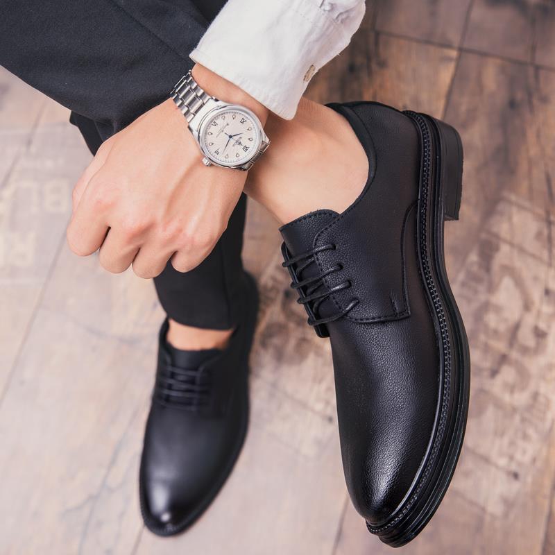 正品春季配西装服皮鞋男结鞋新郎伴郎韩版英伦婚商西务正装小皮青