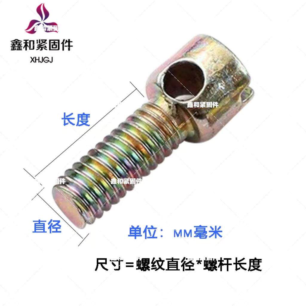 GB832铅封带孔一字螺丝 圆柱头电表单孔封表开槽螺丝镀彩锌 M4