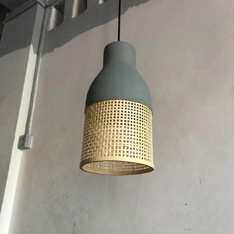 新中式民宿卧室阳台日式灯笼榻榻米灯现代简约竹篾餐厅吧台吊灯