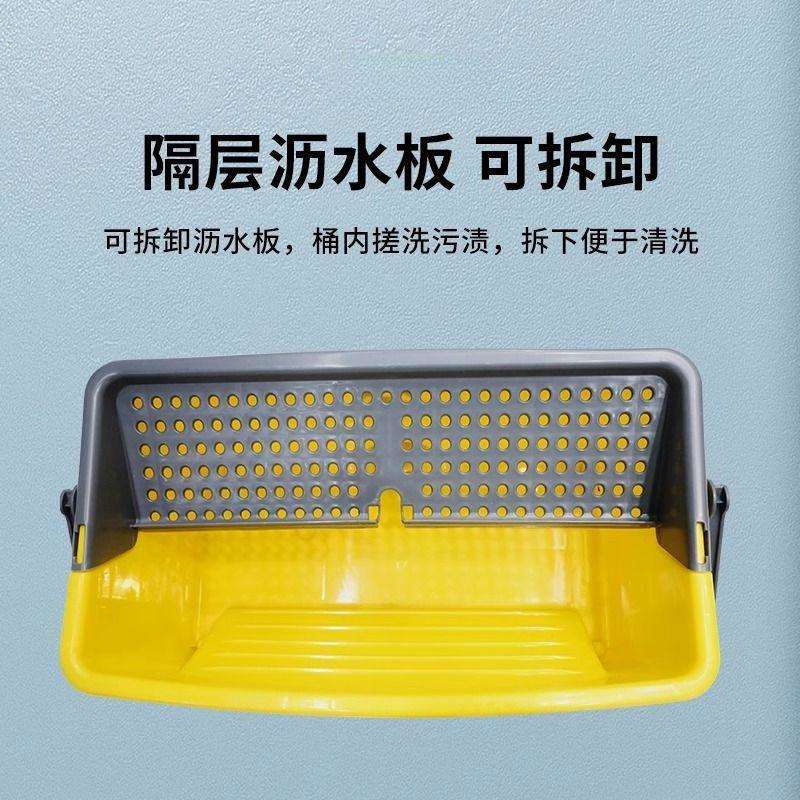 白云拖把挤水车移动拖把带轮长方形商用保洁餐厅饭店特大号榨水桶
