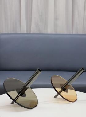 现代简约亚克力金属飞碟摆件样板房桌面酒店家居客厅创意软装饰品