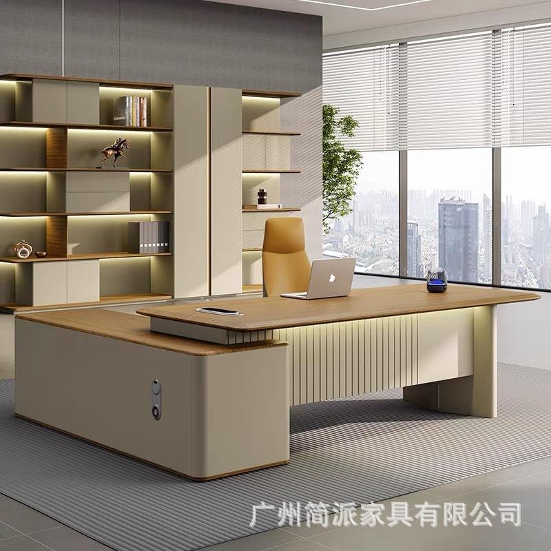 总裁空间时尚经理桌子高端董事长家具简约桌椅组合吸塑工艺老板桌