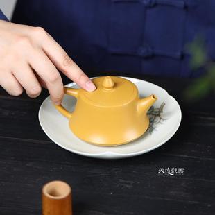宜兴紫砂壶 家用大口石瓢汉瓦壶 纯全手工柱础壶 黄金朱泥泡茶壶