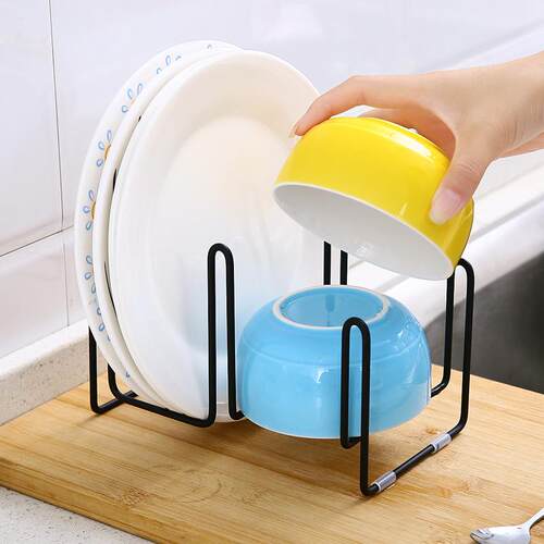 Home Iron Art Dishes and Bowls Rack Kitchen Utensils Drying
