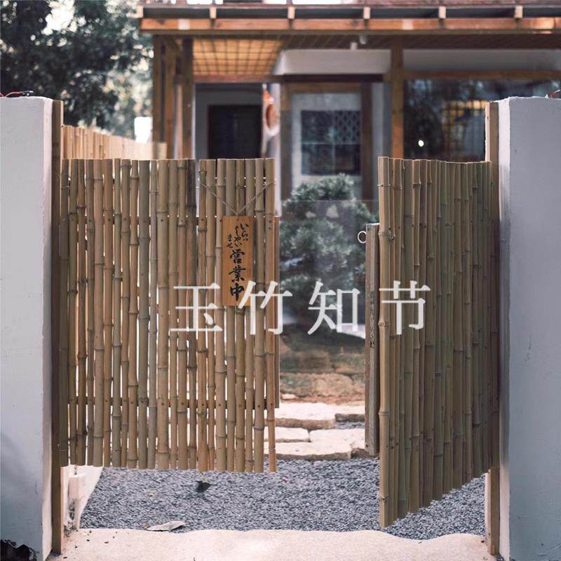 户外竹篱笆竹木门白竹装饰花园民宿庭院新中式防腐隔断竹篱笆定制