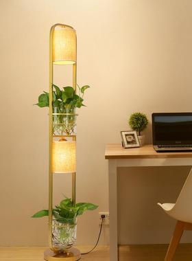 美式铁艺落地灯 简约厅书房客49211立式植物水培装饰温馨落地台卧