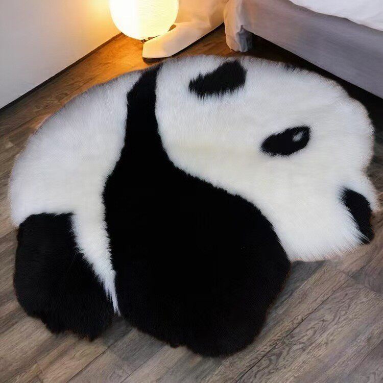 直供卡通熊猫仿羊毛地毯 儿童爬行地垫客厅卧室床边毯毛绒 可水洗