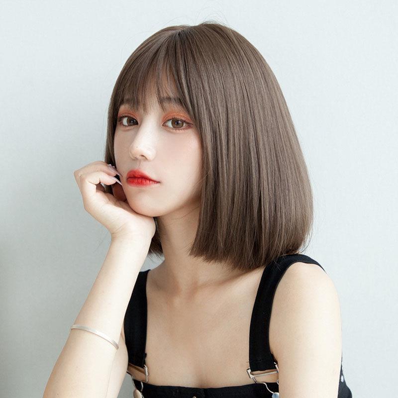 新款直销可爱减龄假发全头套女网红假发套自然逼真齐肩发可斜可齐