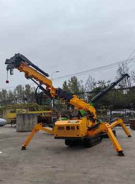 自行走液压蜘蛛折吊 程施工悬臂叠式遥可进电梯履控带工IIP蜘蛛吊