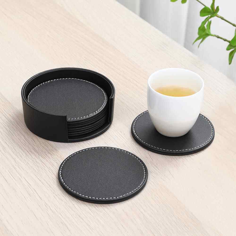 杯垫商务办公皮质高档隔热垫碗垫餐垫隔水防污盘垫家用创意防油垫