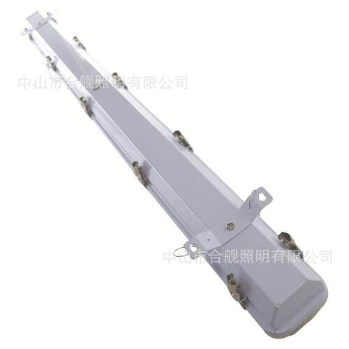 不锈钢底壳喷白三防支架 led PC面罩灯管式 三防灯 豪华款套件 灯