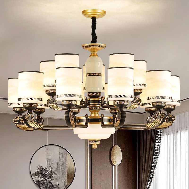 新中式客厅吊灯餐厅卧室灯中式别墅灯具吊灯客厅灯大气玉石,家装灯饰光源,客厅吊灯,淘宝优惠券,粉丝福利购,淘宝优惠卷