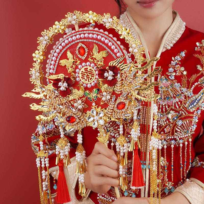 团扇新娘结婚diy材料包中式古风高级婚礼秀禾服重工双面双色喜扇,居家日用,扇子,淘宝优惠券,粉丝福利购,淘宝优惠卷