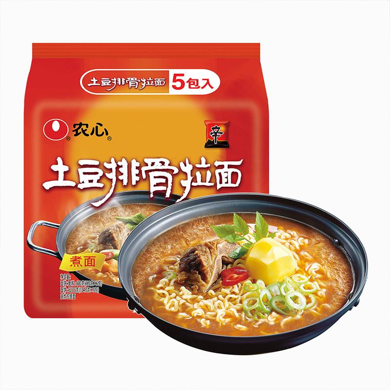 现货农心拉面农心方便面土豆排骨拉面袋面 方便速食宵夜零食品120