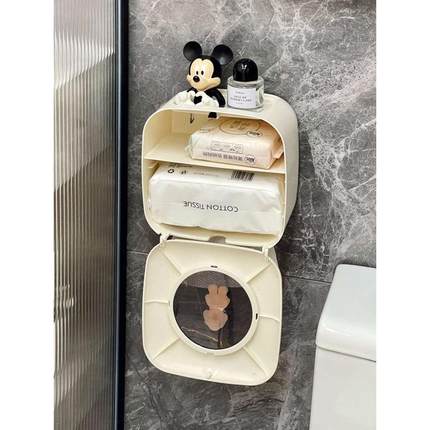 精品纸巾盒浴室壁挂式轻奢ins防水抽纸盒家用厕所创意可爱卡通收