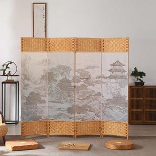 简易客家断居玄关办公室PFG00木框落地屏酒店风隔现代中国风折叠