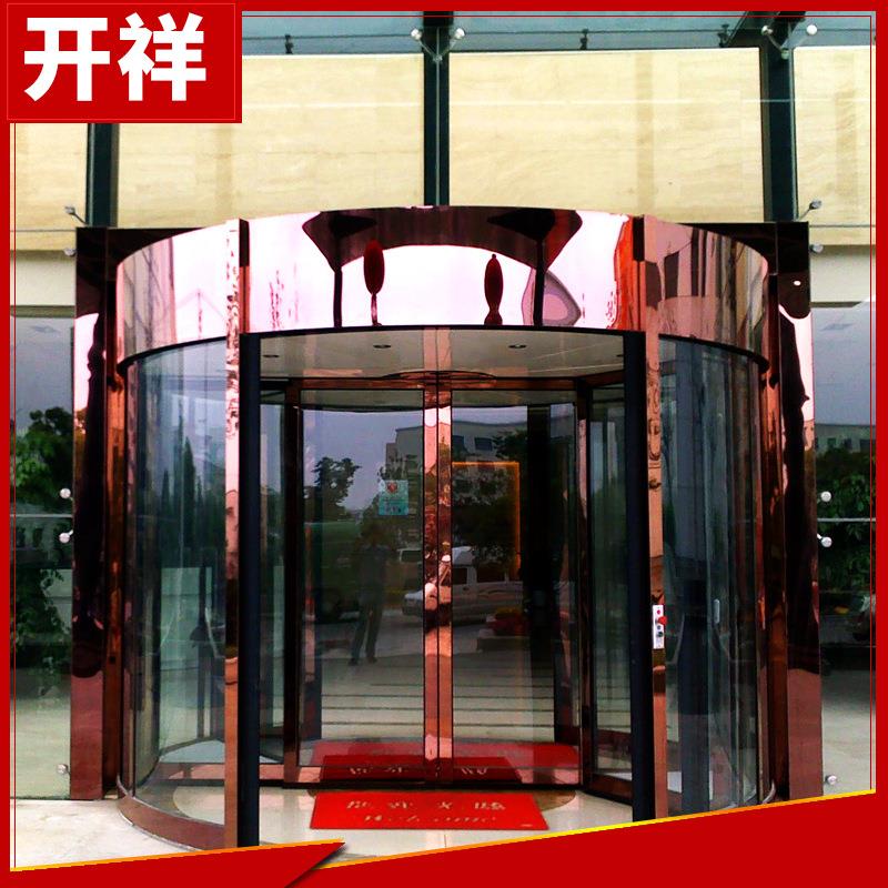 厂家长期供应电动两翼玻璃旋转门仿铜两翼旋转门