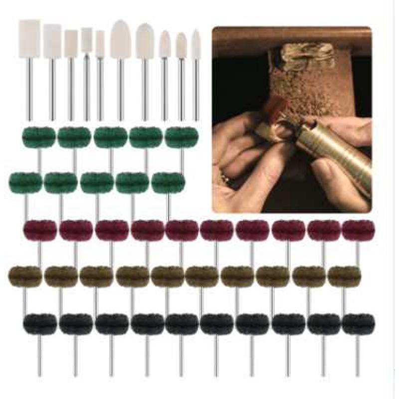 50PC纤维轮抛光轮 百洁布磨头 羊毛轮 抛光打磨套装