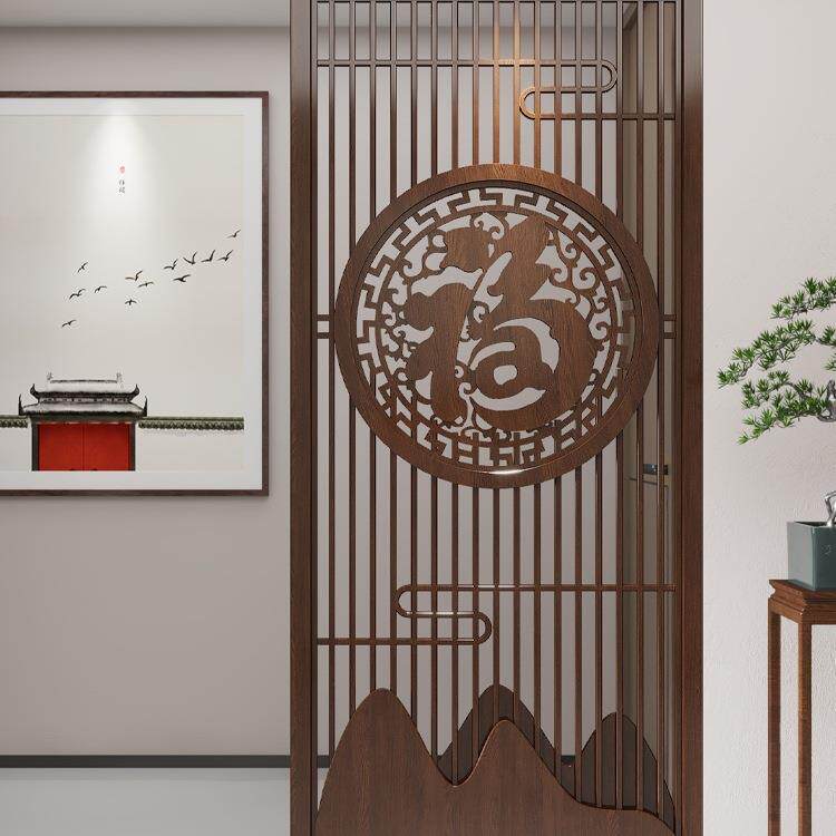 新中式福字实木屏风隔断客厅2025新款进门遮挡入户正对门玄关格栅