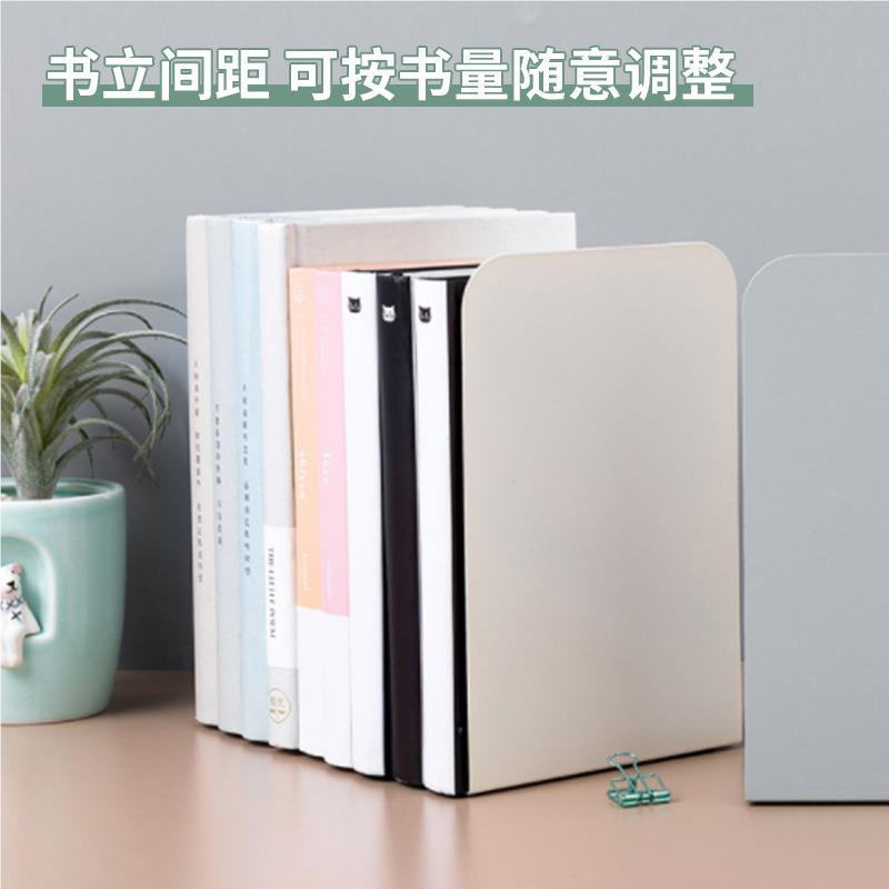 桌面办公简室约型收9-5纳书立书架 学生透明书挡 加厚塑料办L公立