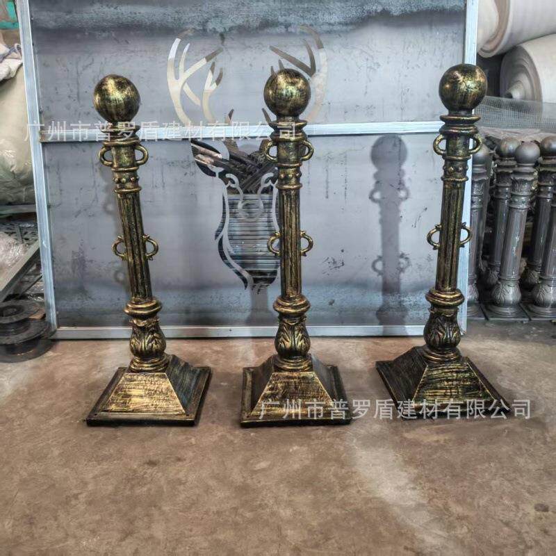 广州铸铁立柱广场防撞柱 河道铁链防护栏 警示柱止车桩 阻车桩