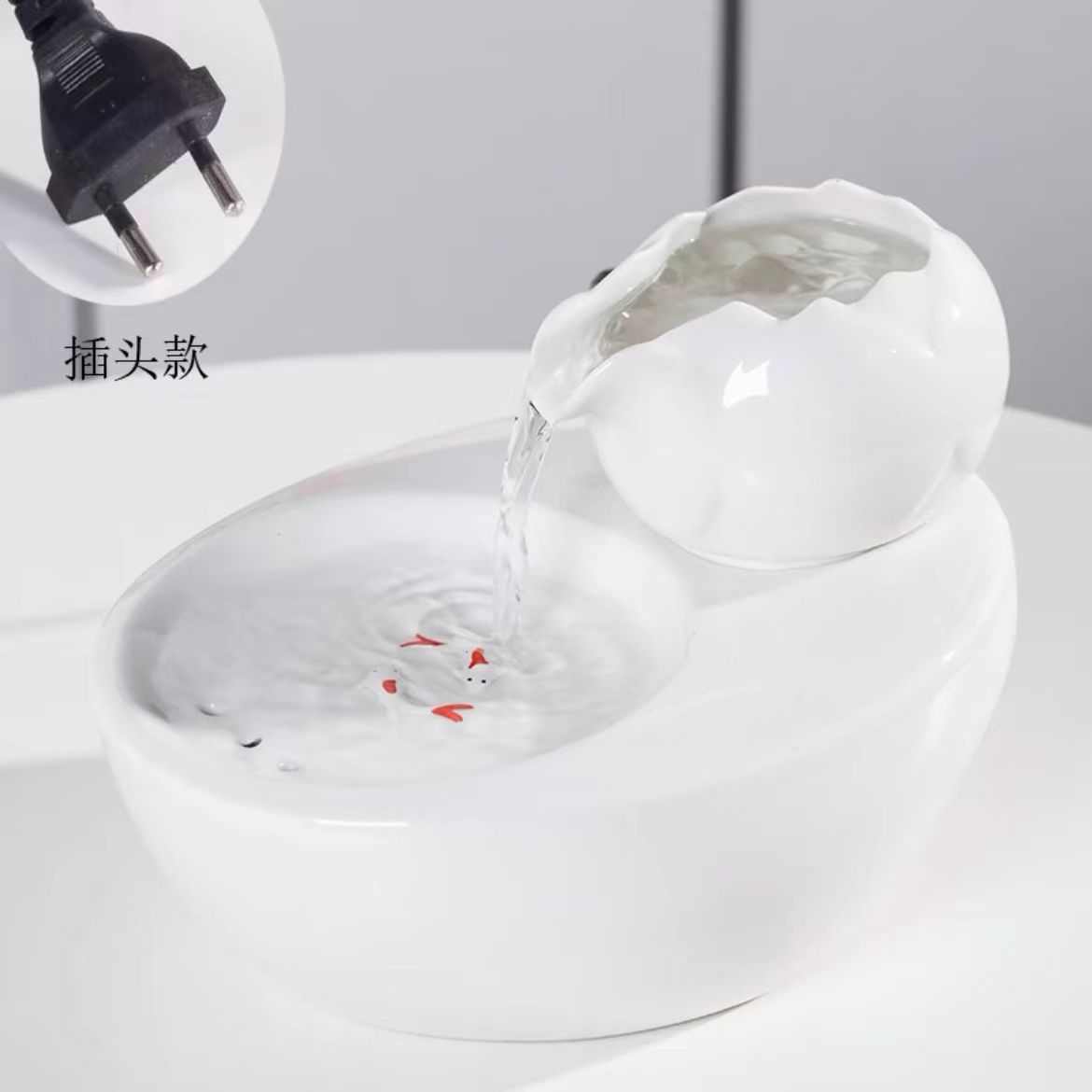 厂家直销萌宠陶瓷饮水机 宠物莲花盆饮水器过滤活泉猫用品喂水器