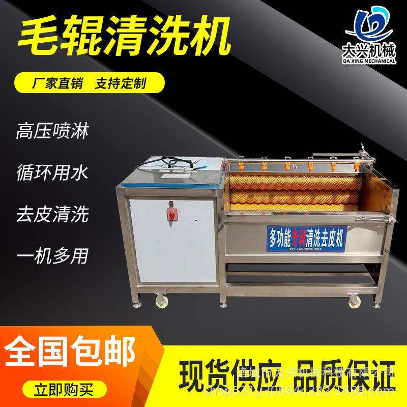 生蚝毛辊清洗机土豆清洗去皮机牡蛎海蛎子去杂设备果蔬蔬果