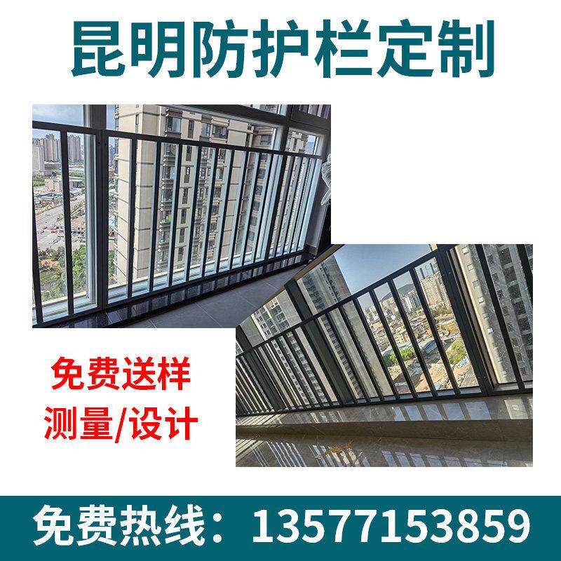 昆明阳台防护栏定制家用安全阳台飘窗防护栏夏季防蚊纱窗防盗窗