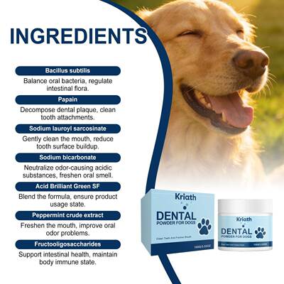 Kriath Dog Tooth Powder for Oral Care - Eliminates Bad Breat