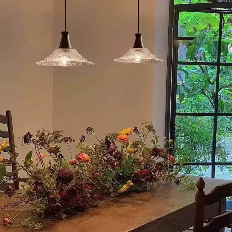 中古风餐厅吊灯法式三头咖啡厅餐桌吧台灯美式复古氛围感玻璃灯具