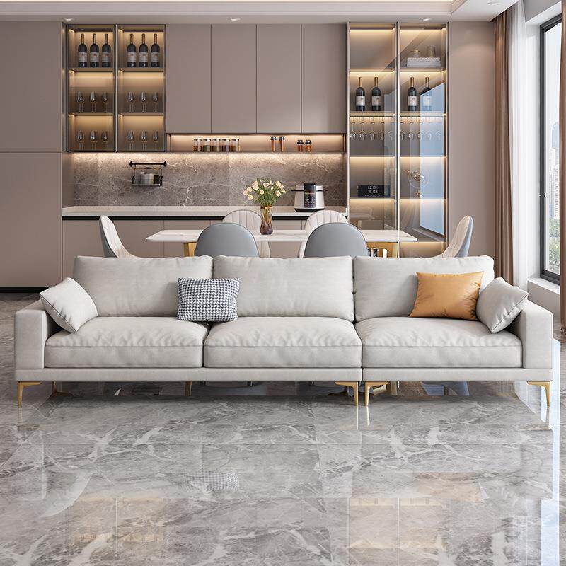 北欧科技布沙发奶油风组合客厅轻奢现代简约双人三人位布艺沙发