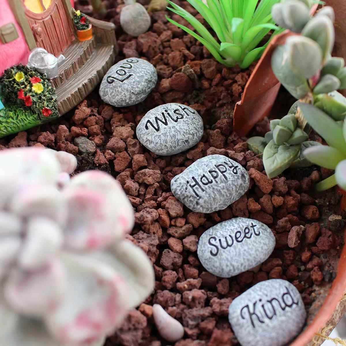 小树脂装迷你石头多肉绿植盆景铺面饰花园庭院微景观花盆装饰摆饰
