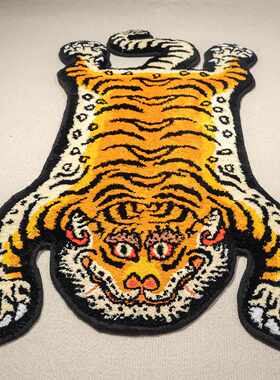 Panthera tigris 藏地经典老虎西藏镇宅虎地垫坐垫地毯簇绒可定制