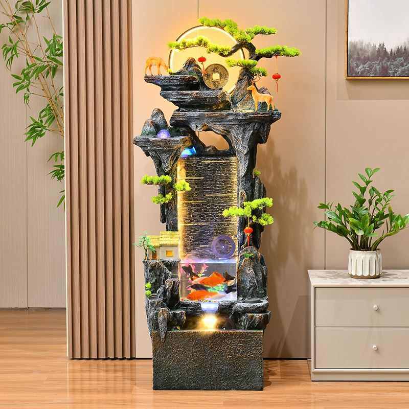 中式假山流水喷泉摆件客厅循环水景观办公室内鱼缸加湿器装饰,家居饰品,装饰摆件,淘宝优惠券,粉丝福利购,淘宝优惠卷