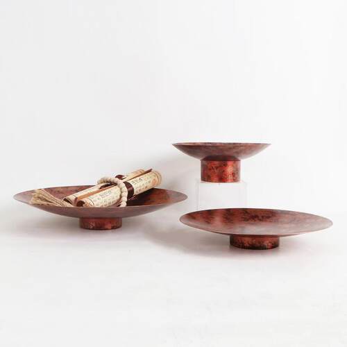 新中式手工复古创意花器样板间售楼处大堂酒店客厅软装饰托盘摆件