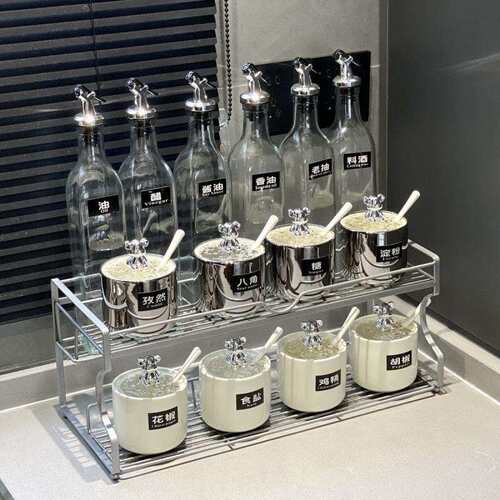 轻奢陶瓷调料盒酱油瓶组合套装厨房家用高端调味罐盐味精罐子