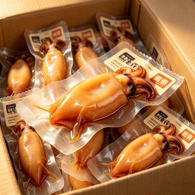 新日期即食带籽鱿鱼仔整箱真便宜】丝香辣烧烤墨鱼仔海鲜怀旧解丽