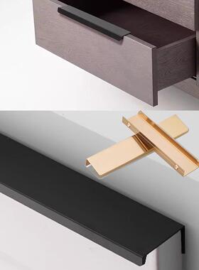 黑色隐形把手衣柜门现代简单可及的豪华橱柜门橱柜抽屉免打孔Norm